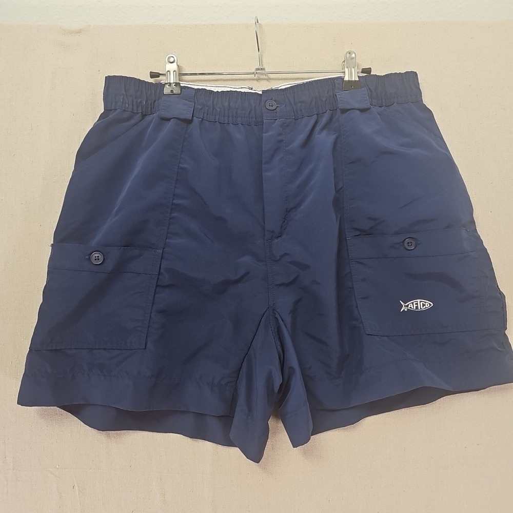 AFTCO Bluewater Original Fishing Shorts Men's 38 Nylon‎ Cargo Pockets 5" Inseam